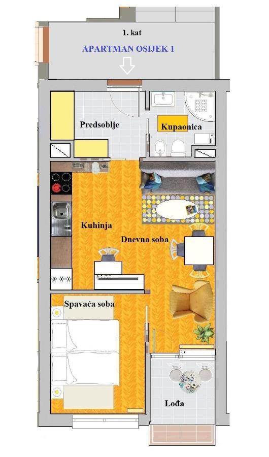 Apartman Osijek Zewnętrze zdjęcie