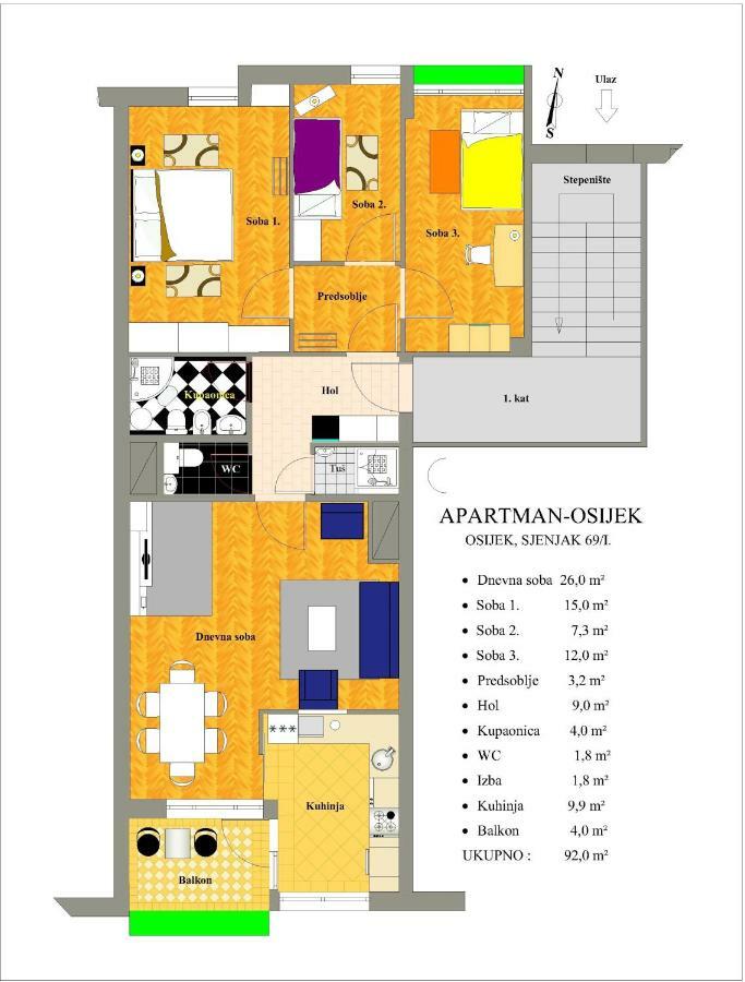 Apartman Osijek Zewnętrze zdjęcie